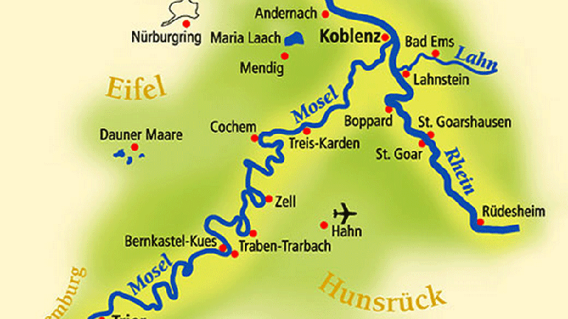 Tyskland - Mosel og Rhinen